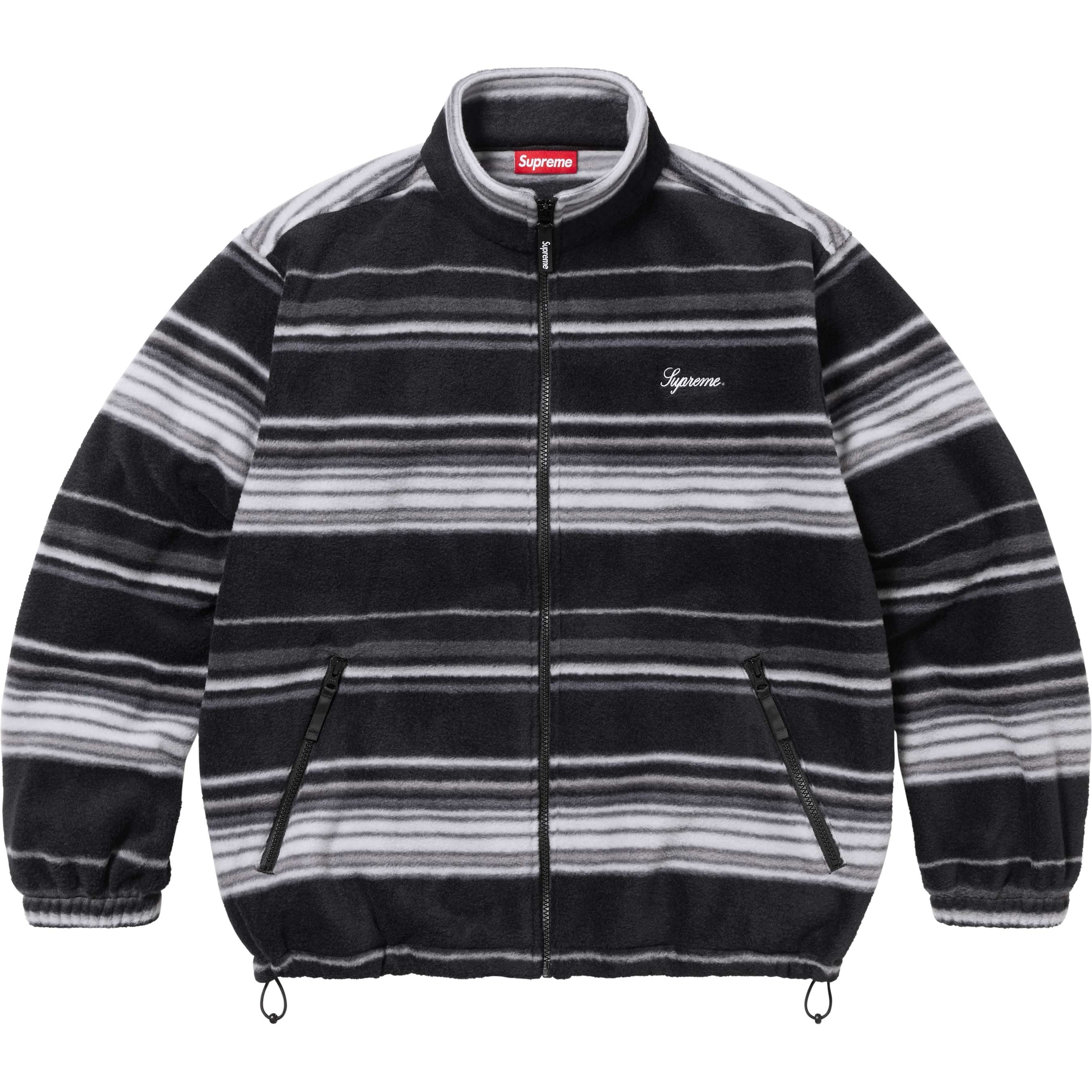 Stripe Zip Up Fleece Jacket view 9